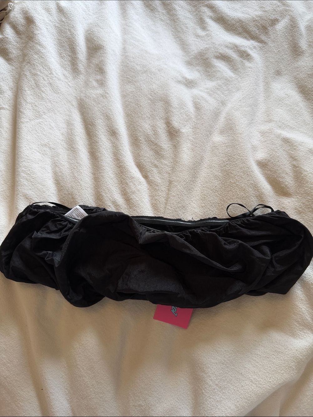 Edikted Black Ruched Strapless Crop Top